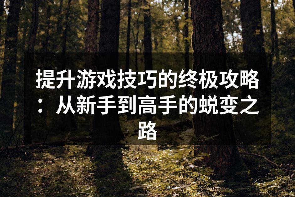 提升游戏技巧的终极攻略：从新手到高手的蜕变之路